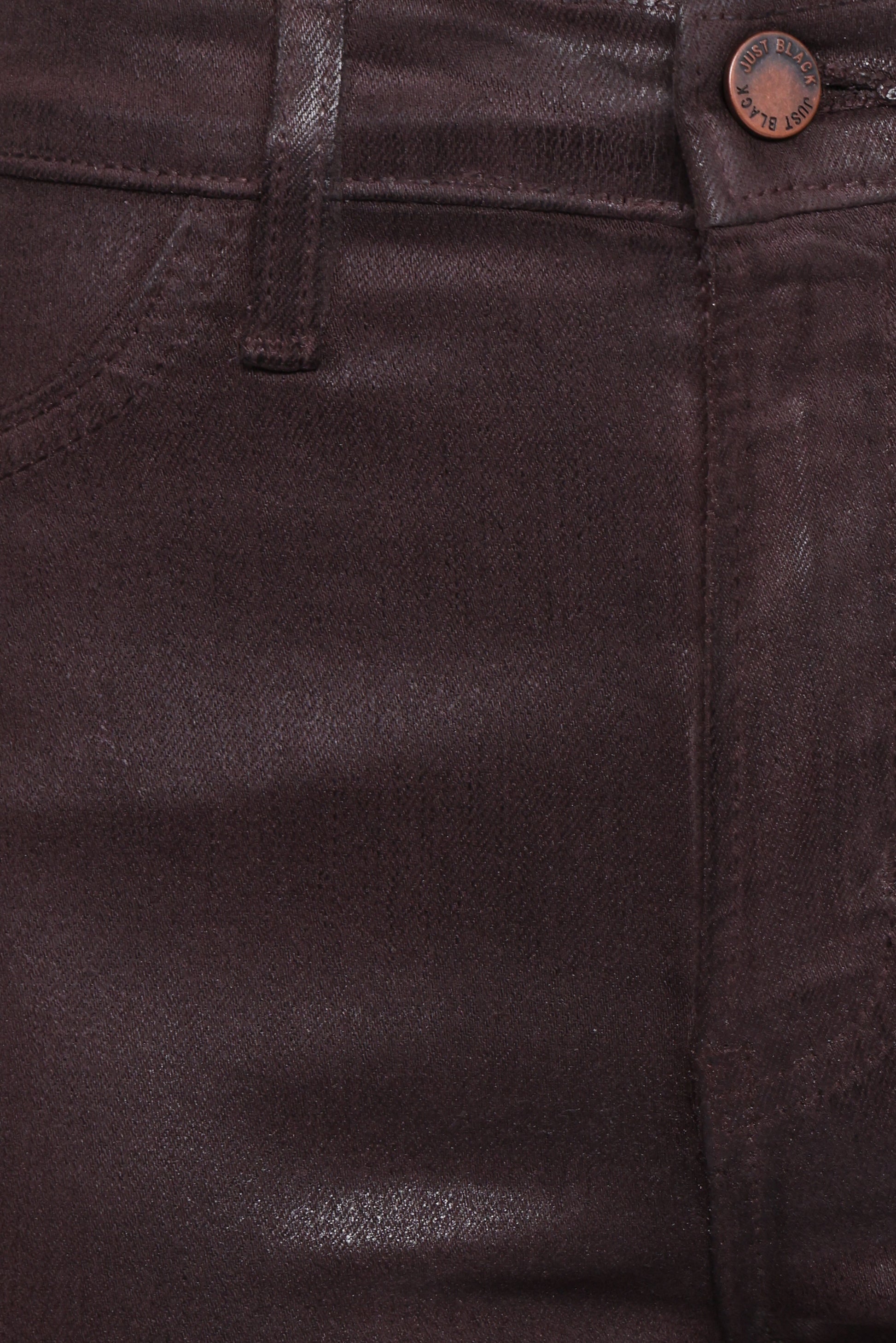 Kalindi Coated Cropped Bootcut Jean - Espresso