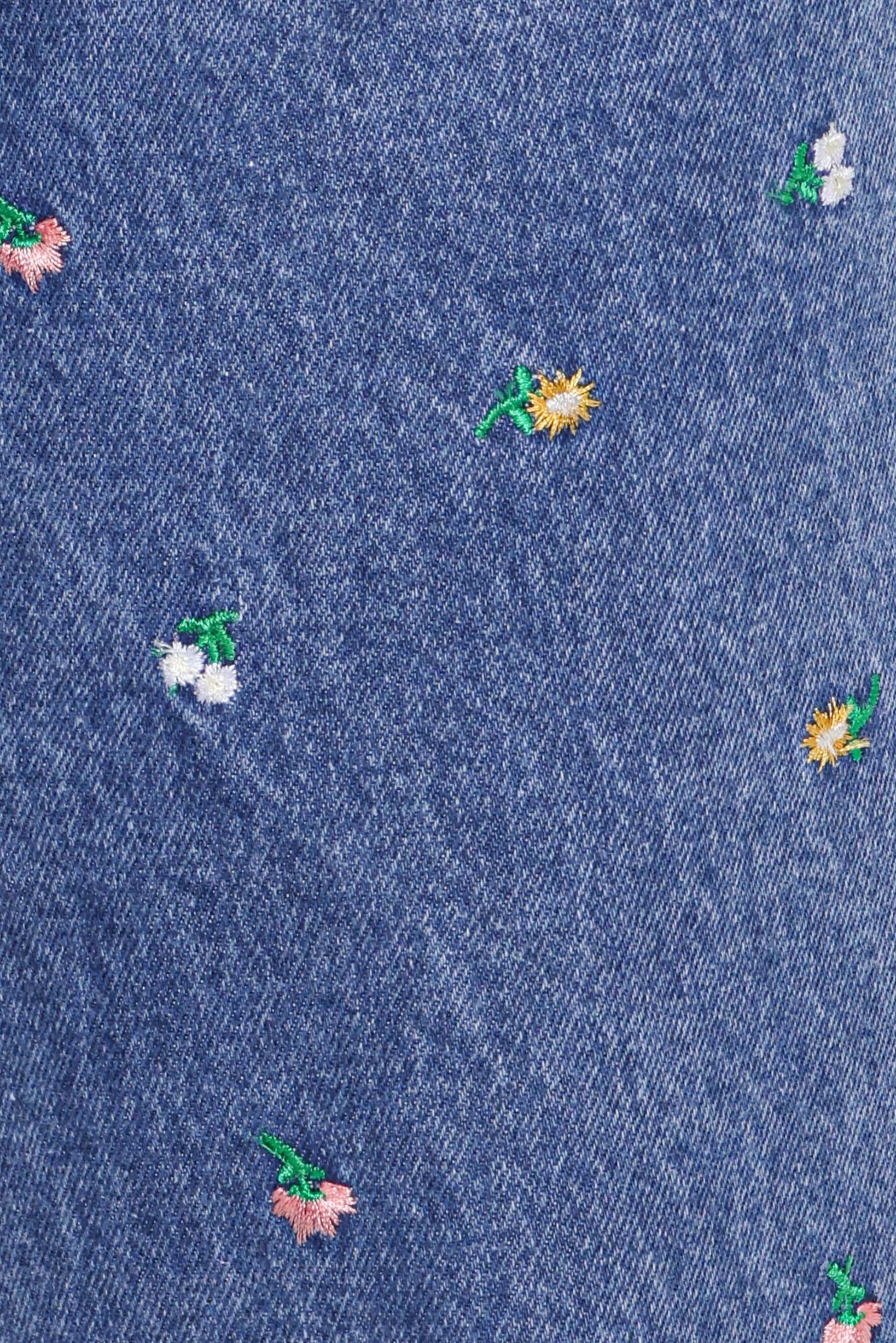 Kendall Straight Leg Jeans - Embroidery Medium Wash