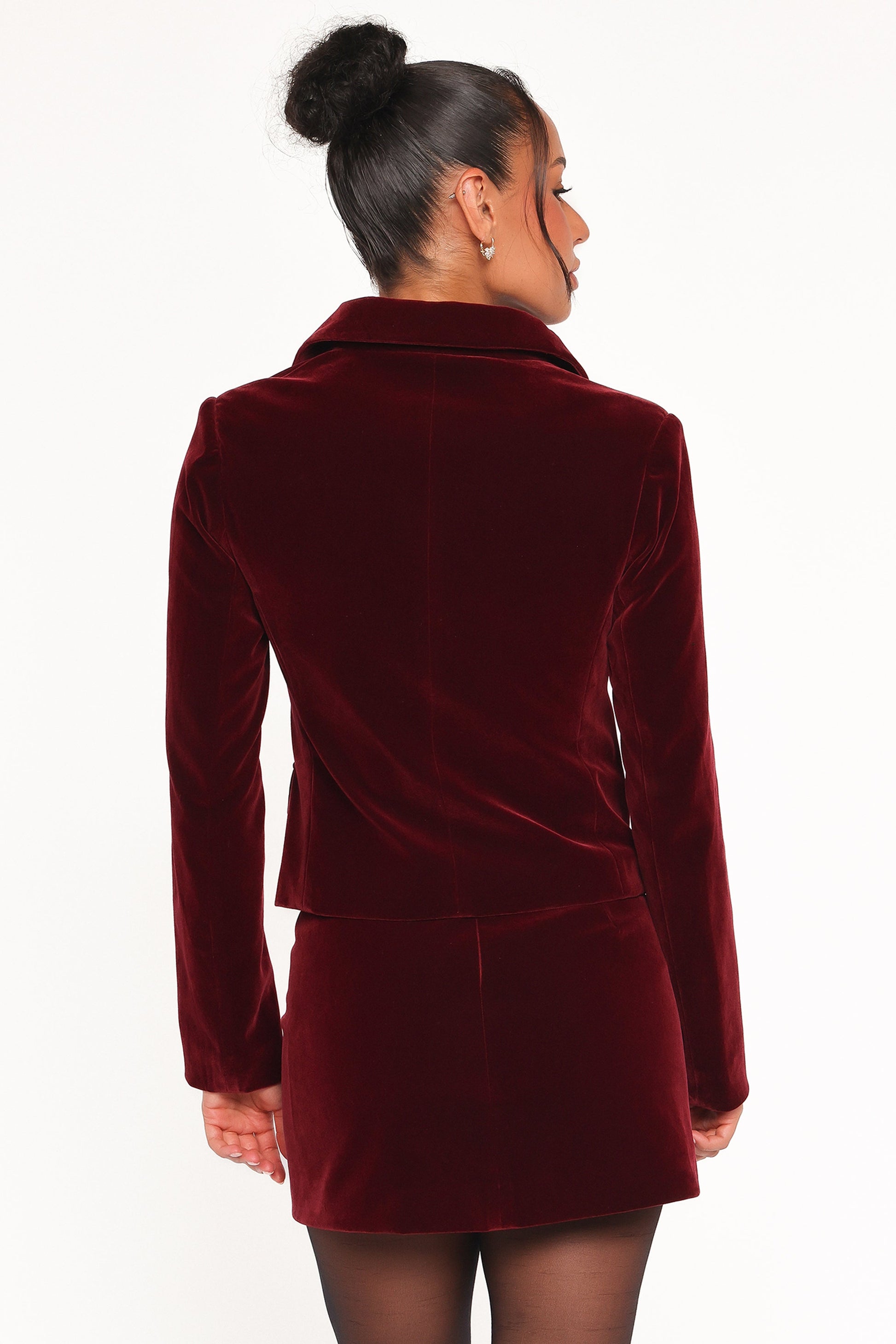 Lainey Velvet Mini Skirt - Burgundy