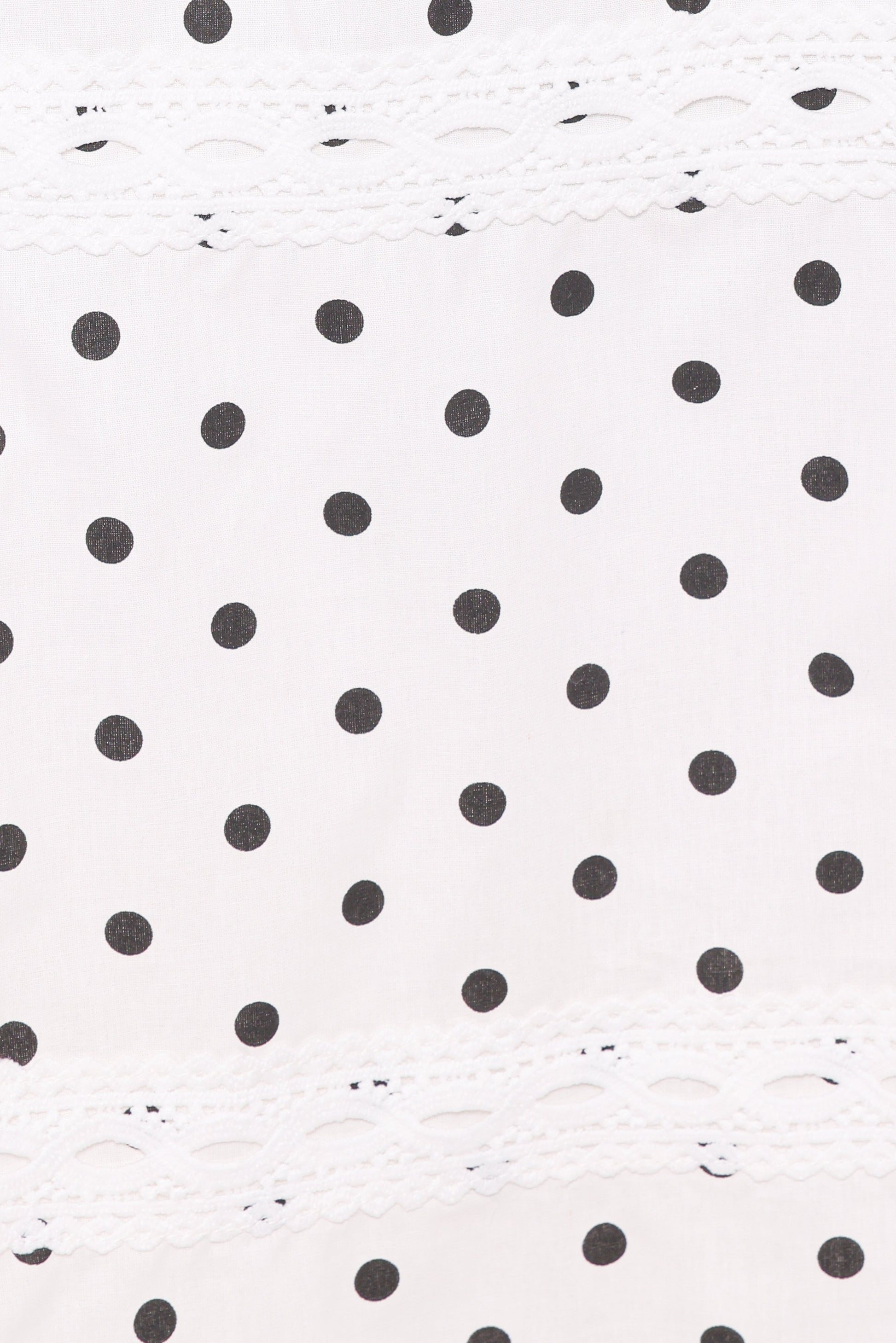 Lucia Tiered Midi Skirt - White Polka Dot