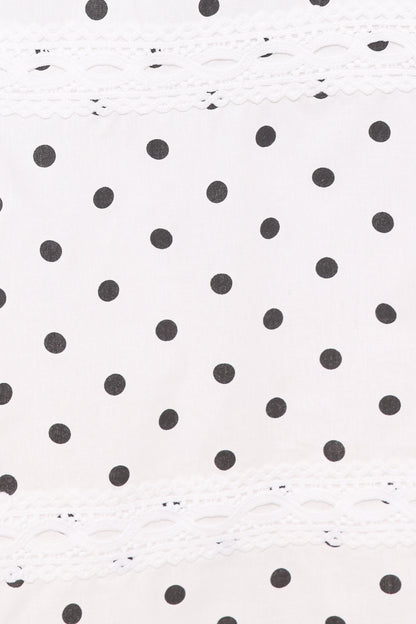 Lucia Tiered Midi Skirt - White Polka Dot