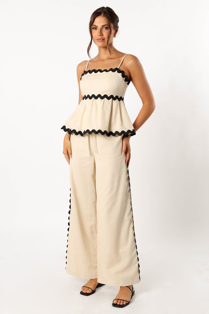 Mollymook Pants - Cream Black