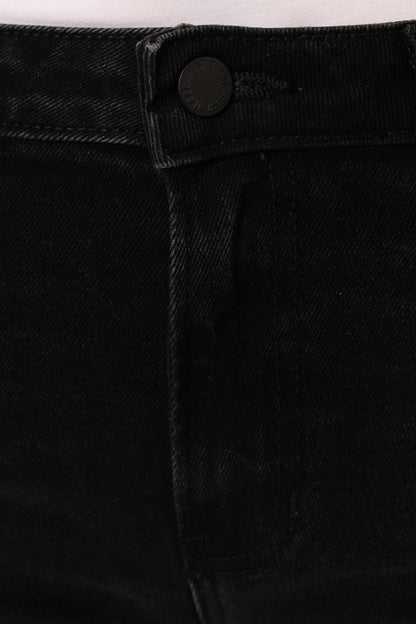 Rowan High Rise Straight Leg Jean - Washed Black