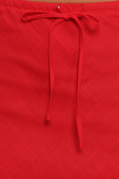 Sonni Linen Mini Skirt - Red