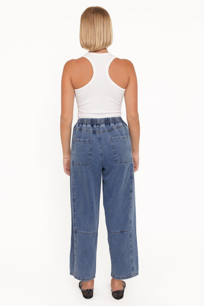 Sophie Cropped Barrel Jean - Medium Wash