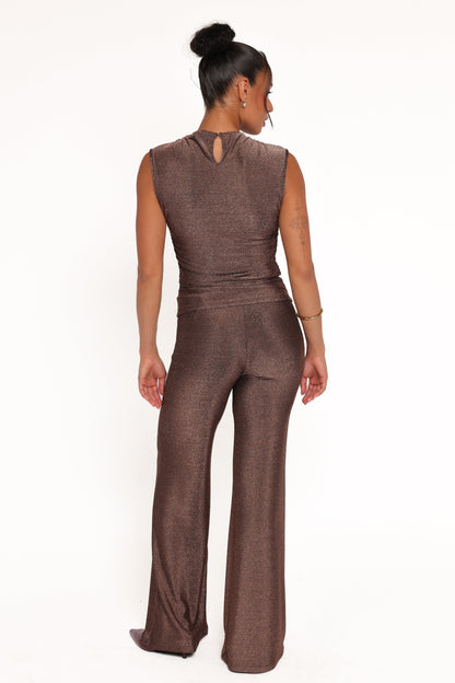 Sydney Wide Leg Pant - Bronze