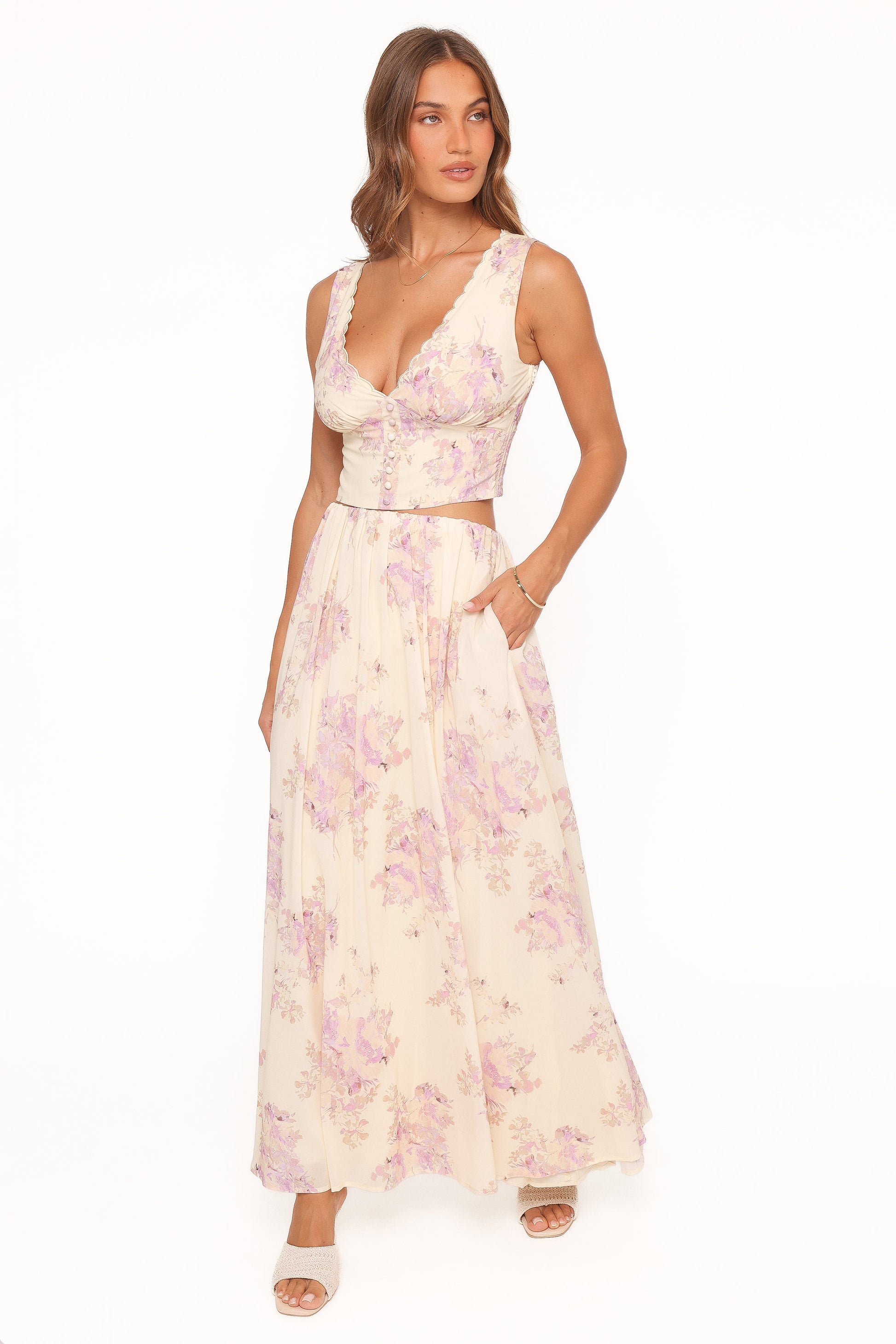Tinsley Maxi Skirt - Lavender Floral
