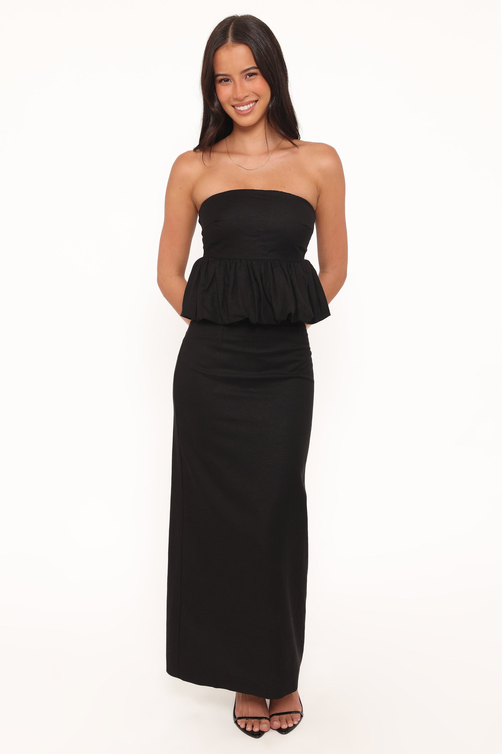 Ursa Fitted Column Skirt - Black
