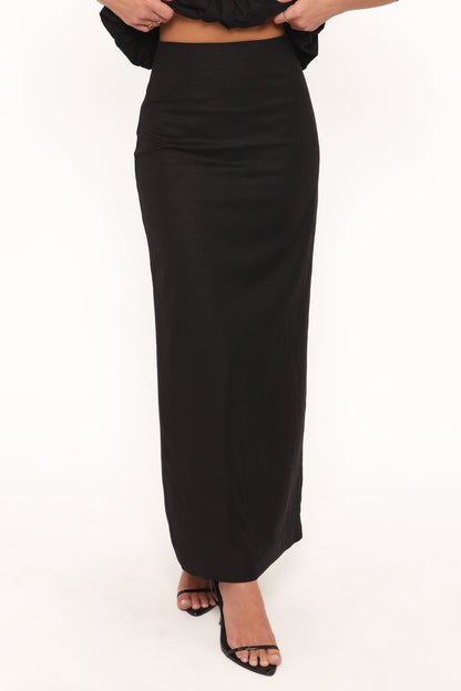 Ursa Fitted Column Skirt - Black