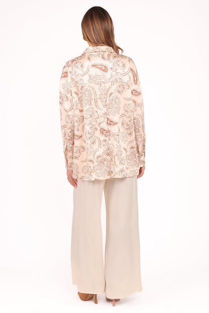 Valia Wide Leg Pant - Cream