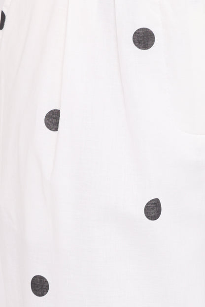Valora Wide Leg Pant - White Black Polka Dot