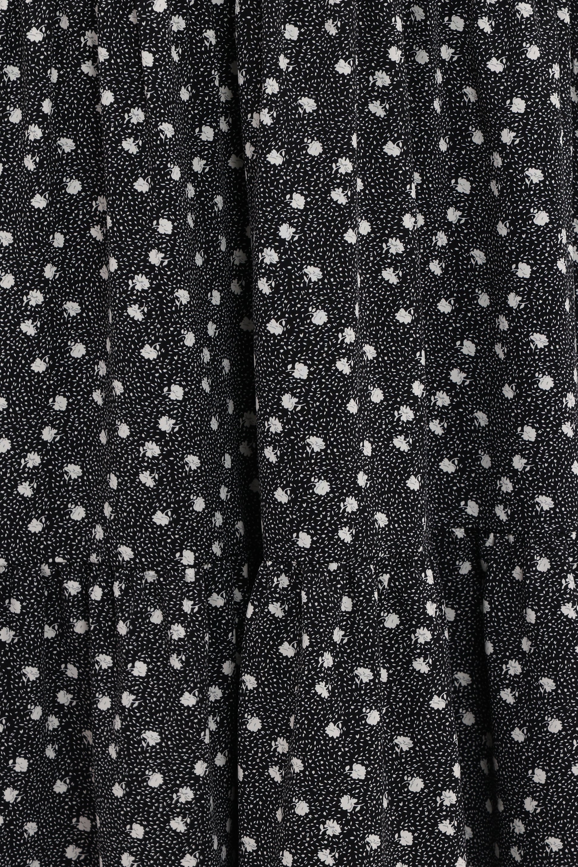 Vincent Tier Maxi Skirt - Black Floral