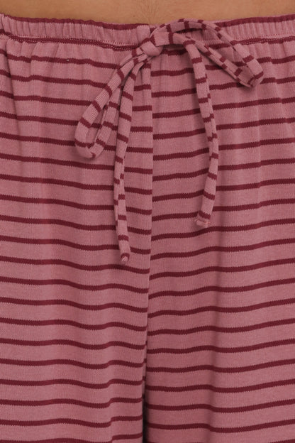 Wilda Knit Pant - Pink Red Stripe