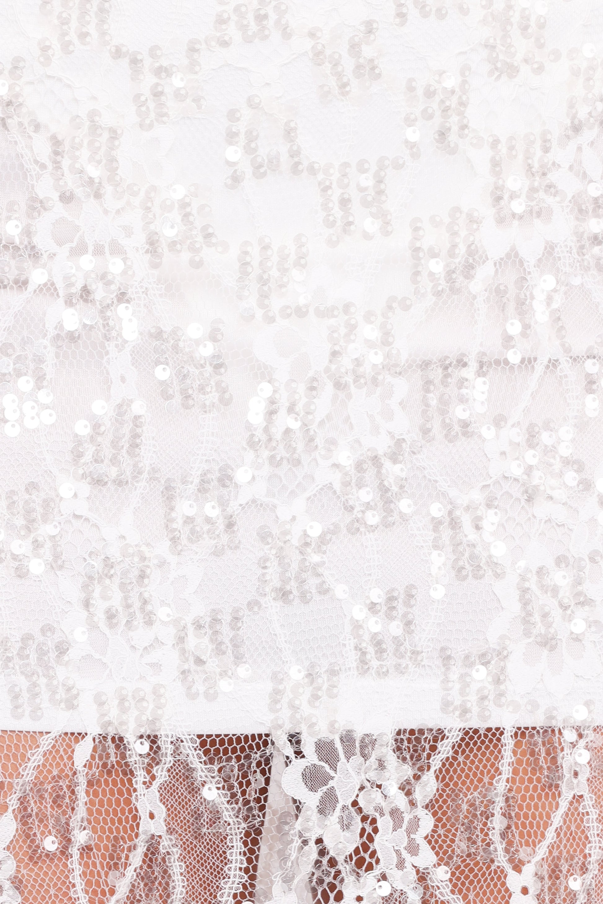Yonder Sheer Panel Lace Maxi Skirt - White