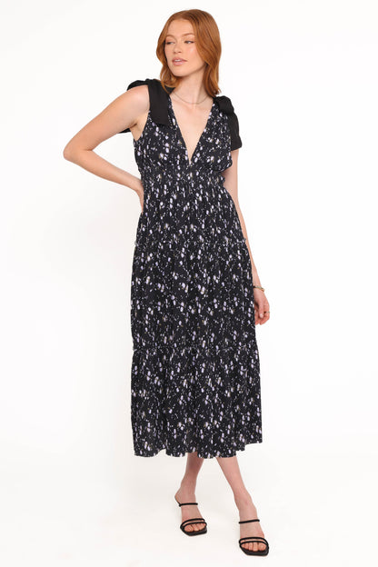 Adeline Maxi Dress - Black Floral