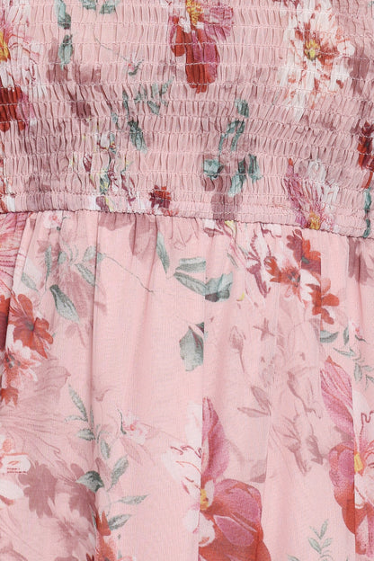 Alamea Long Sleeve Midi Dress - Pink Floral