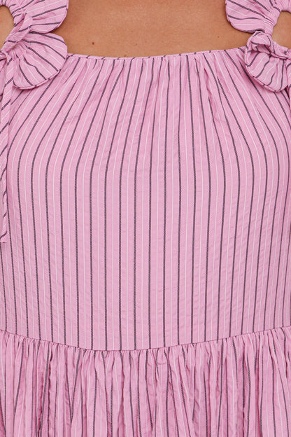Alden Maxi Dress - Pink/White Stripe