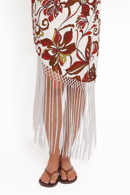 Aquarius Midi Dress - Brown Floral