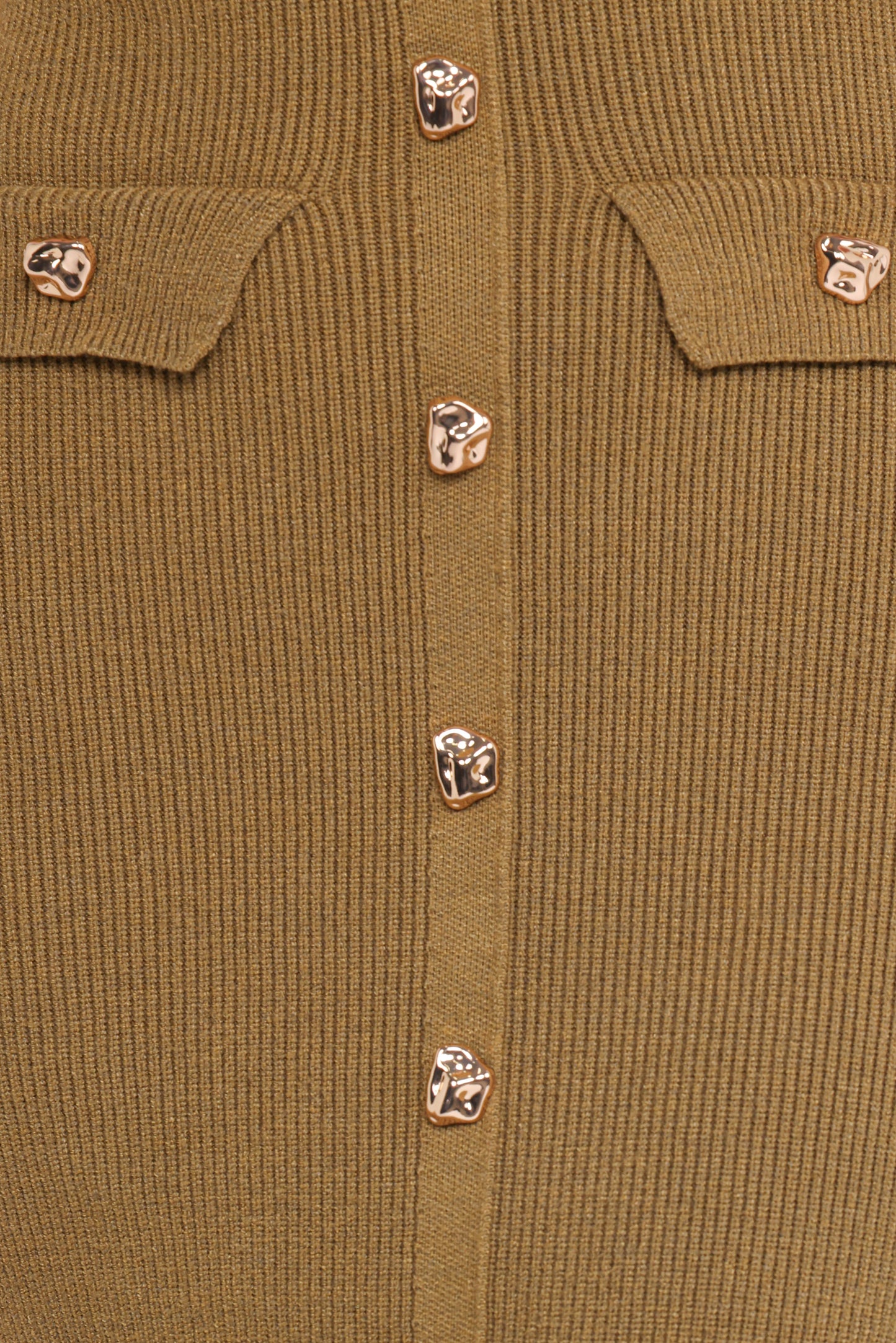 Aspen Button Up Knit Dress - Olive
