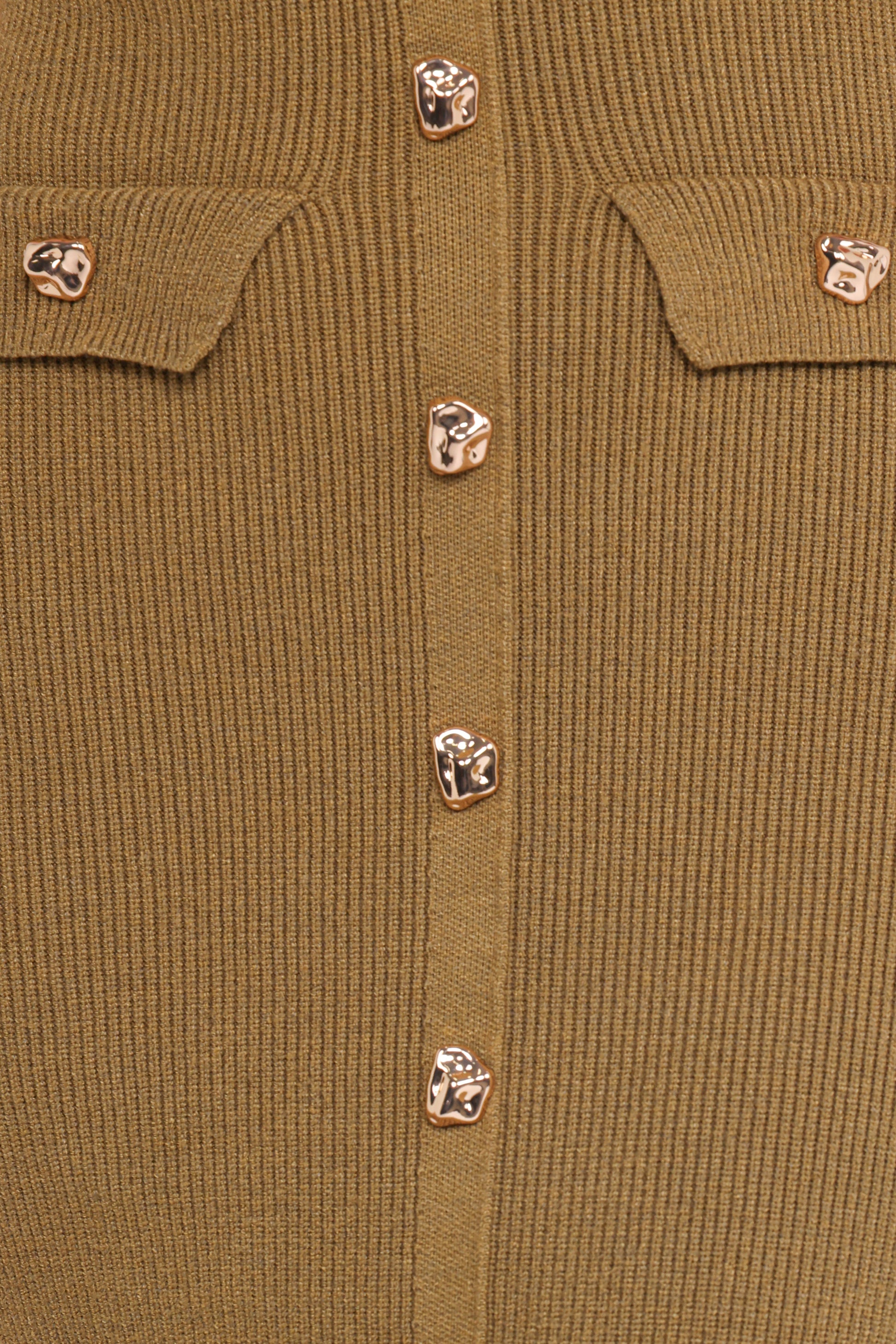 Aspen Button Up Knit Dress - Olive