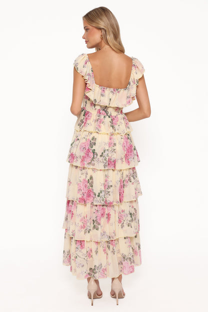 Belle Maxi Dress - Yellow Floral