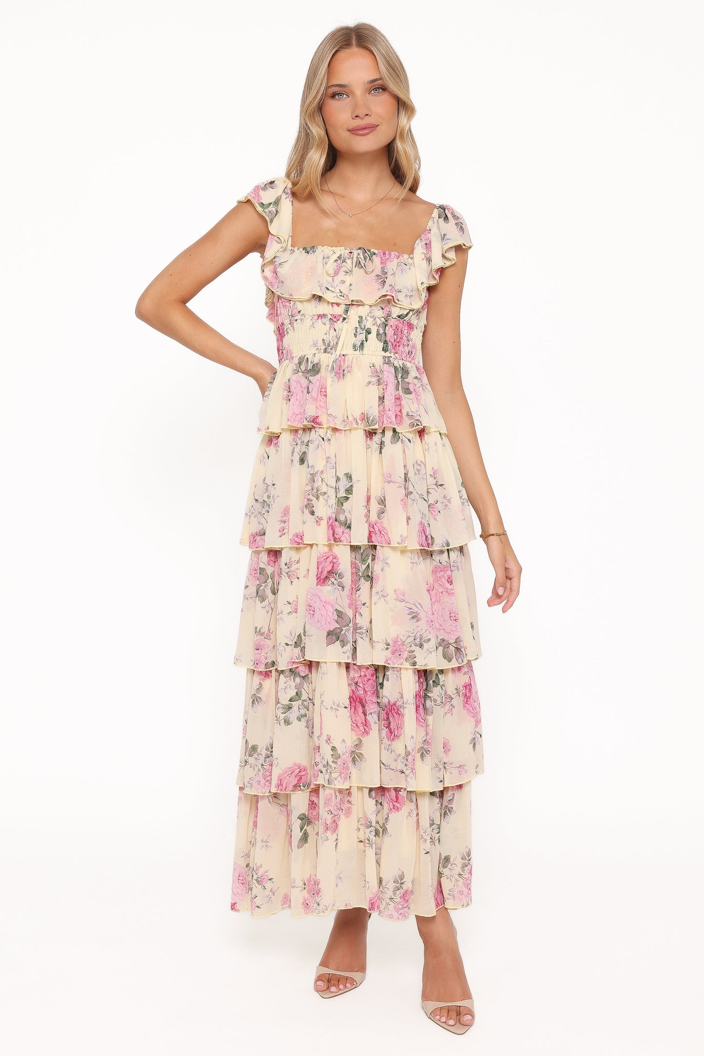 Belle Maxi Dress - Yellow Floral