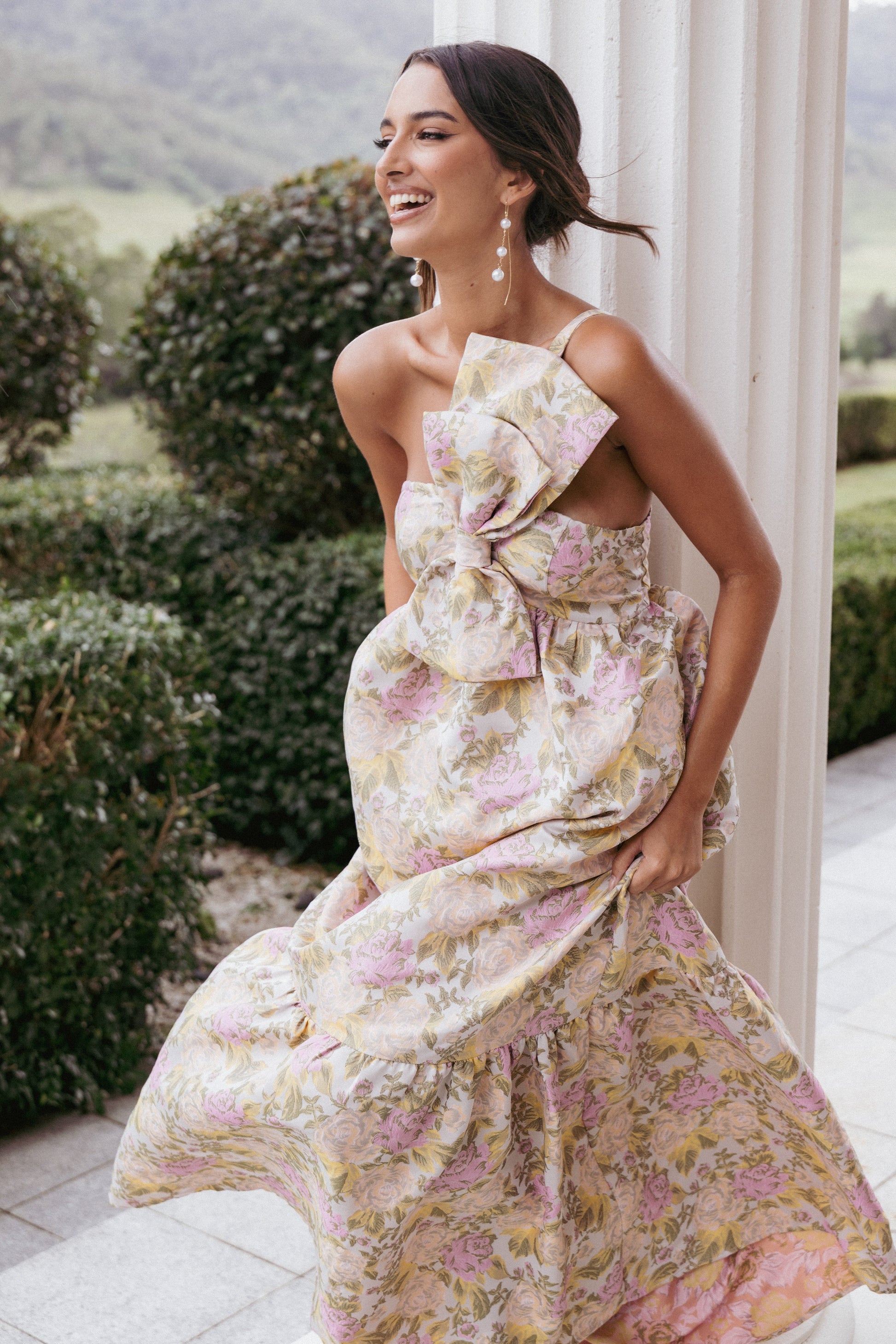 Betina Bow Front Maxi Dress - Multi Floral