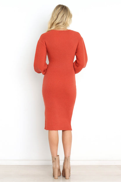 Caledonia Dress - Rust