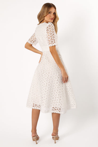 Camellia Midi Dress - White