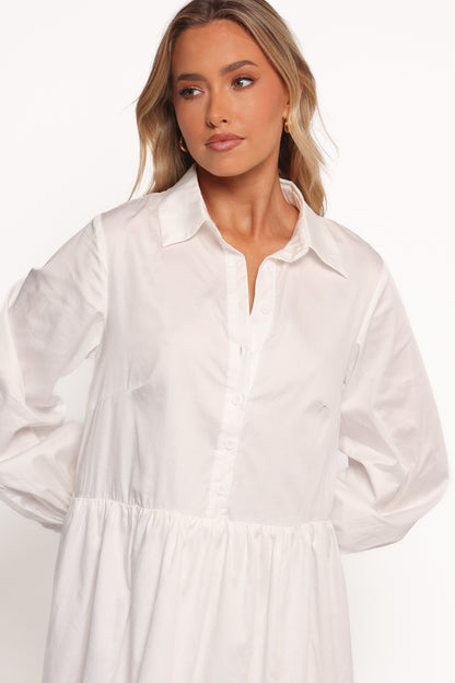 Carlotta Long Sleeve Mini Dress - White