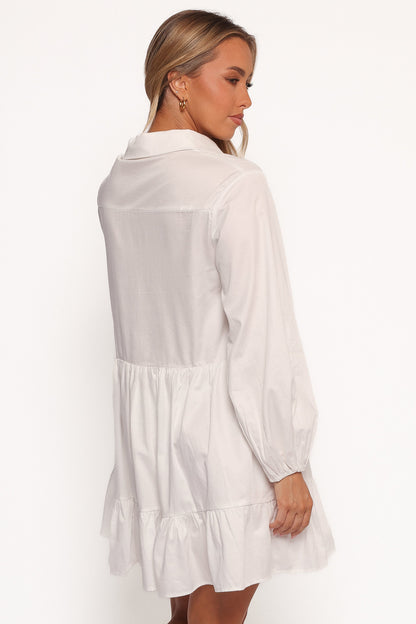 Carlotta Long Sleeve Mini Dress - White