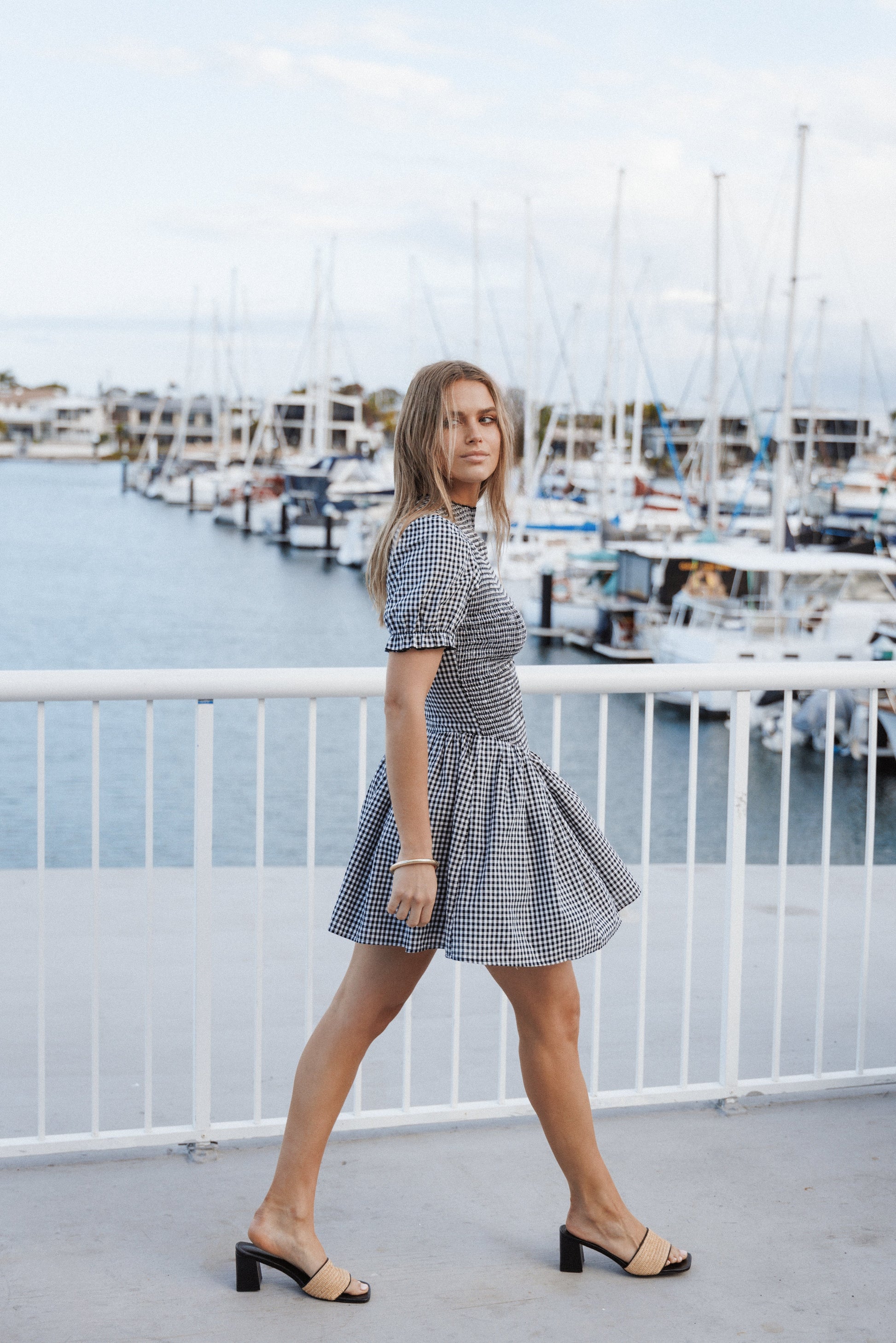Celine Mini Dress - Black Gingham