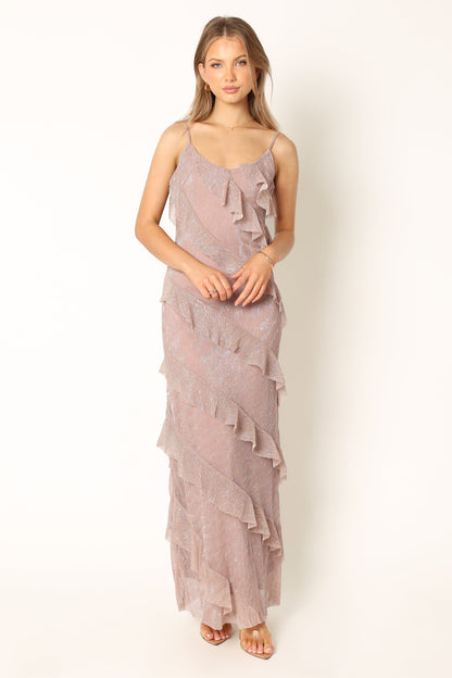 Ciao Ruffles Maxi Dress - Dusty Lavender