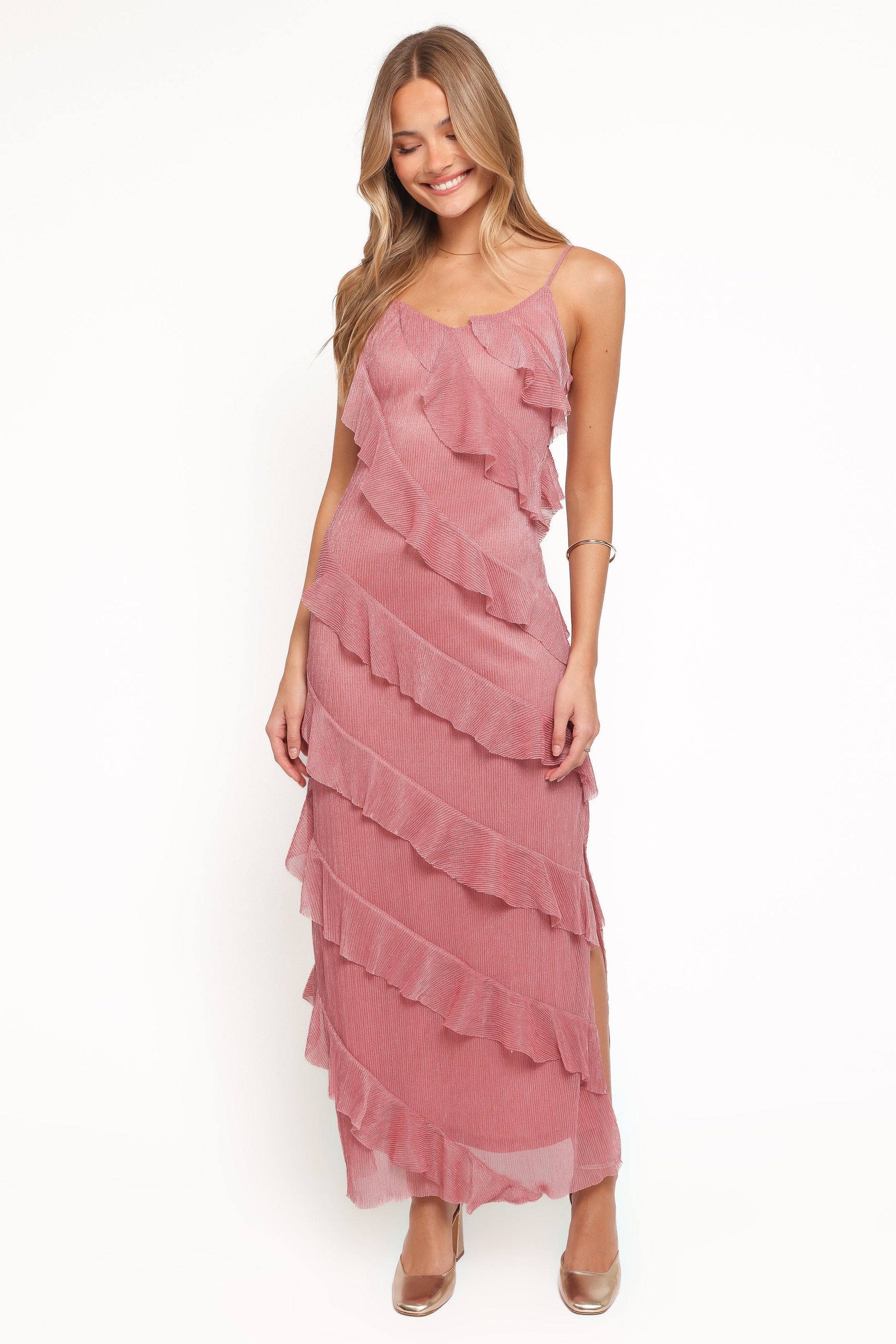 Ciao Ruffles Maxi Dress - Pink