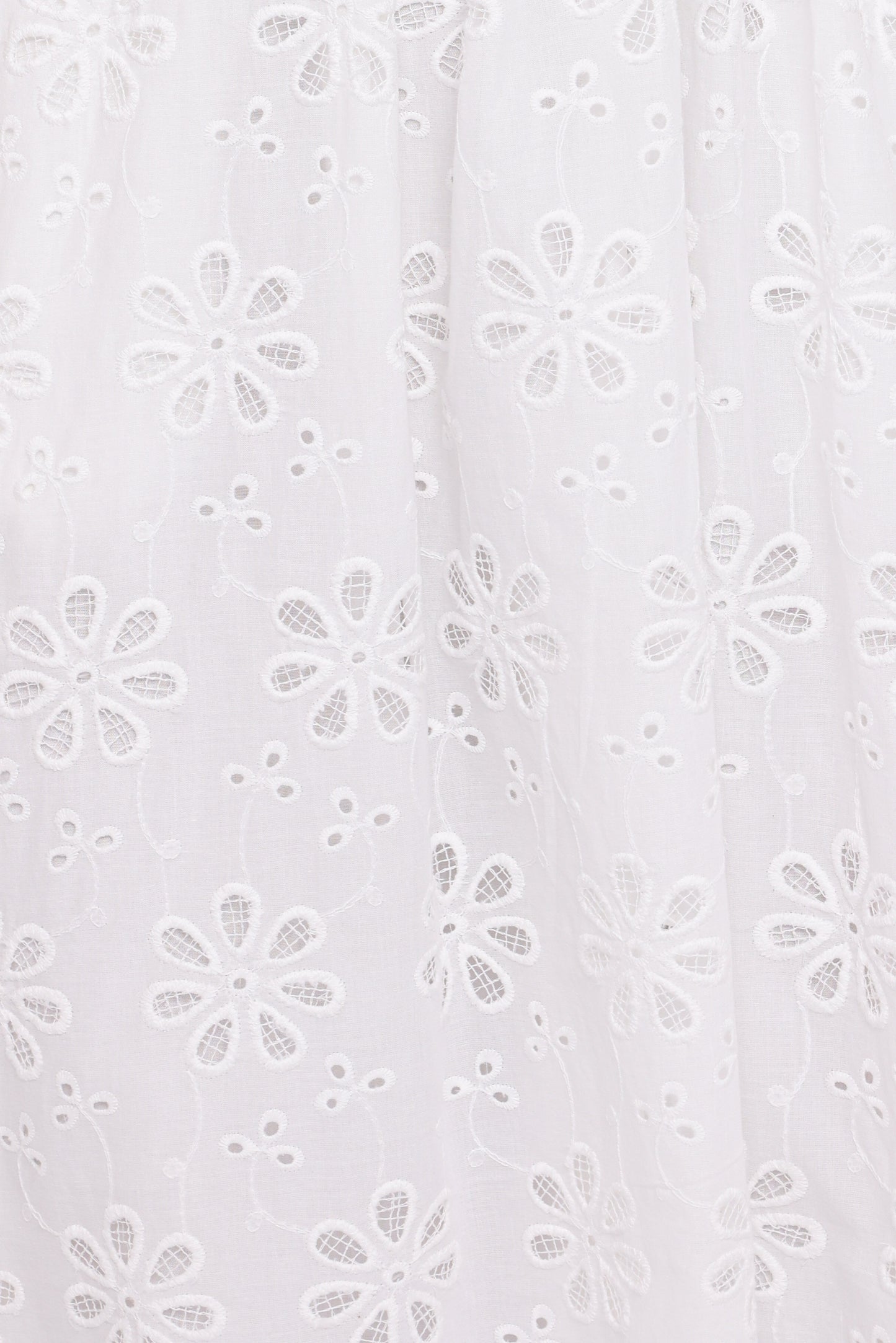 Clo Puff Sleeve Midi Dress - White Broderie