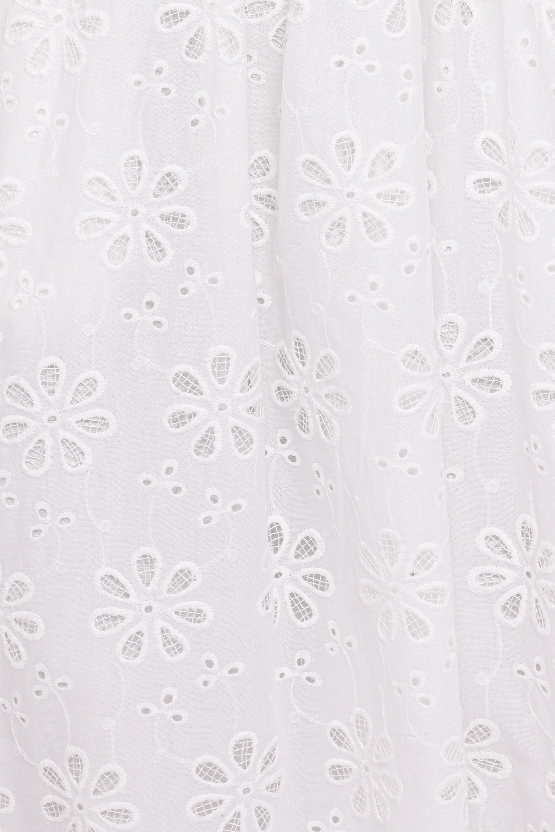 Clo Puff Sleeve Midi Dress - White Broderie