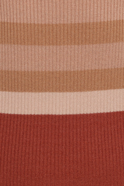 Colten Long Sleeve Knit Dress - Brown Stripe