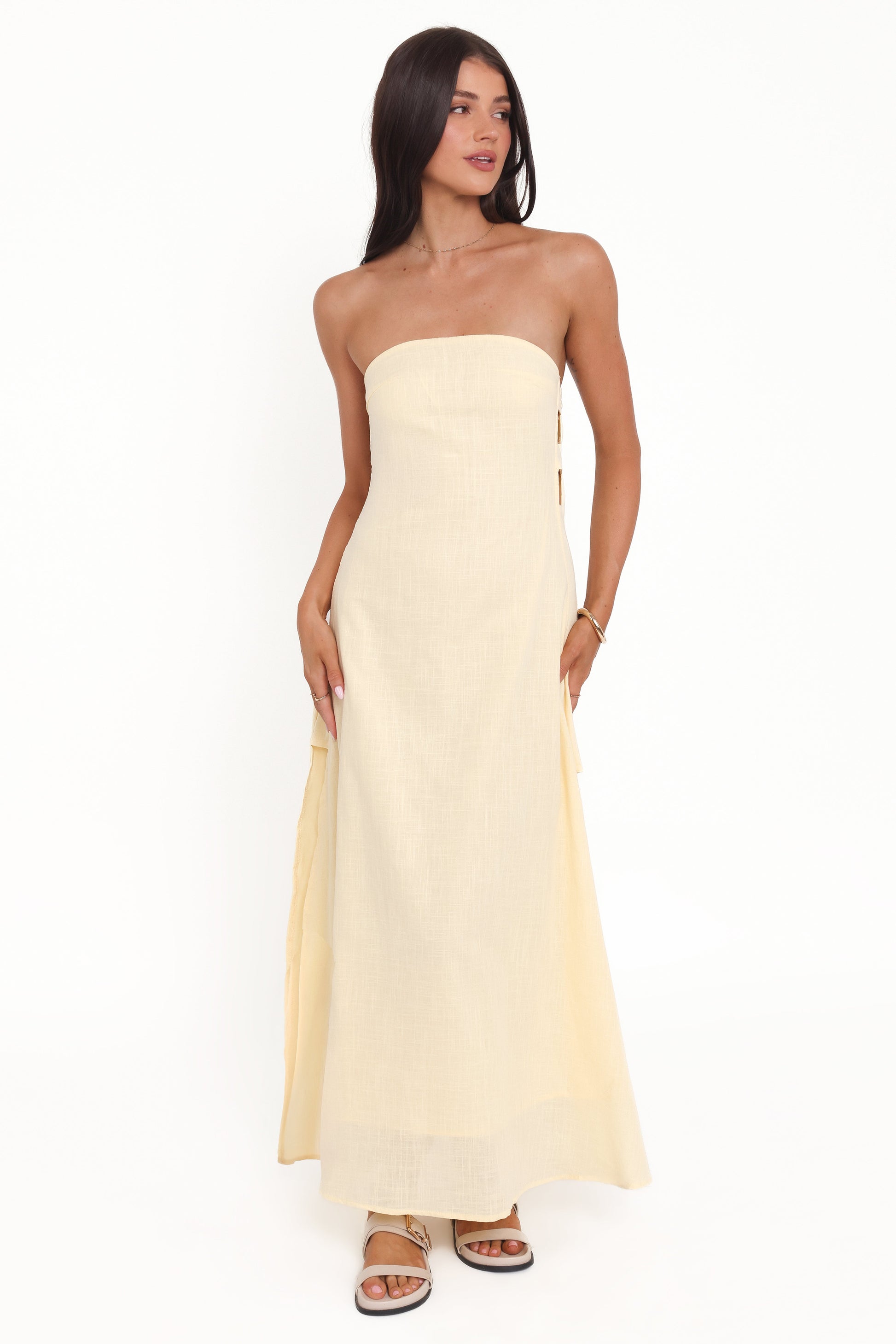 Cyrus Strapless Maxi Dress - Butter Yellow