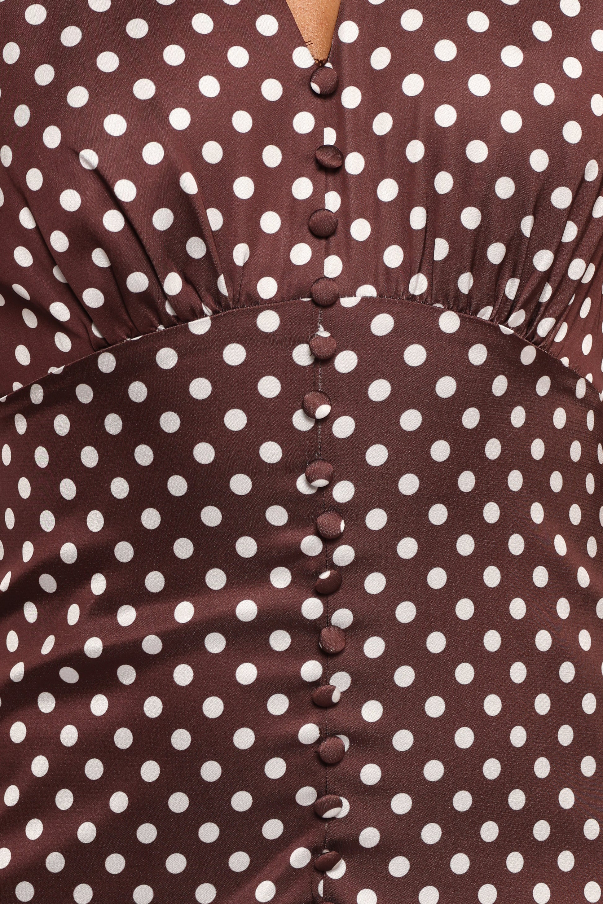 Dean Maxi Dress - Brown Polka Dot