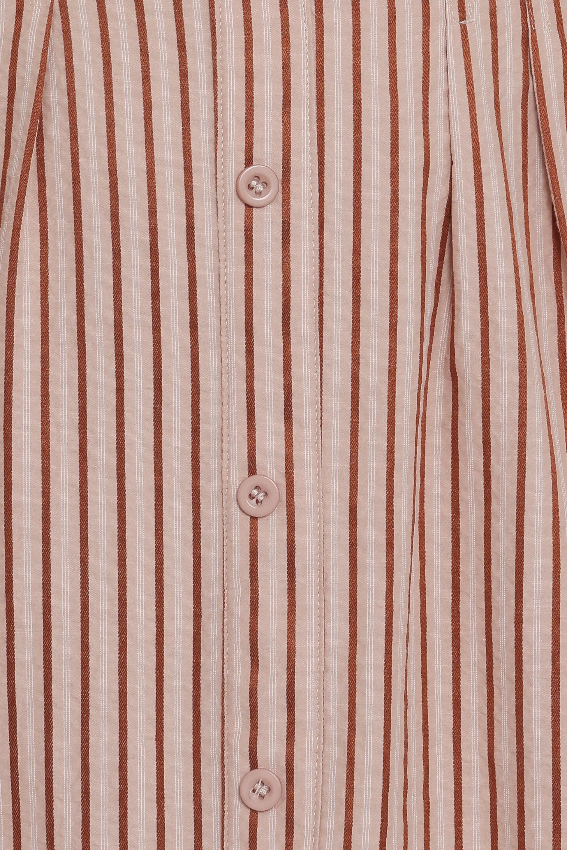 Eilis Short Sleeve Button Down Maxi Dress - Brown Stripe