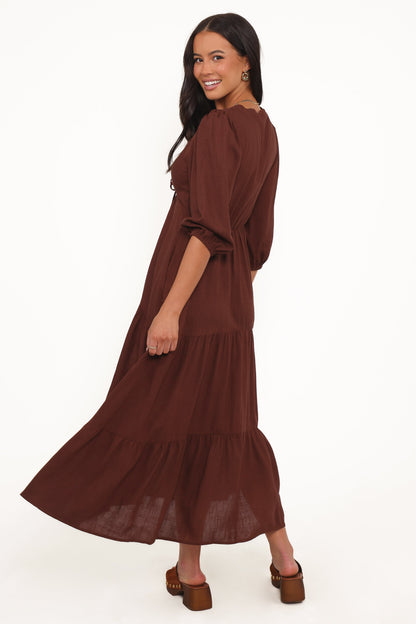 Eleonara Midi Dress - Chocolate
