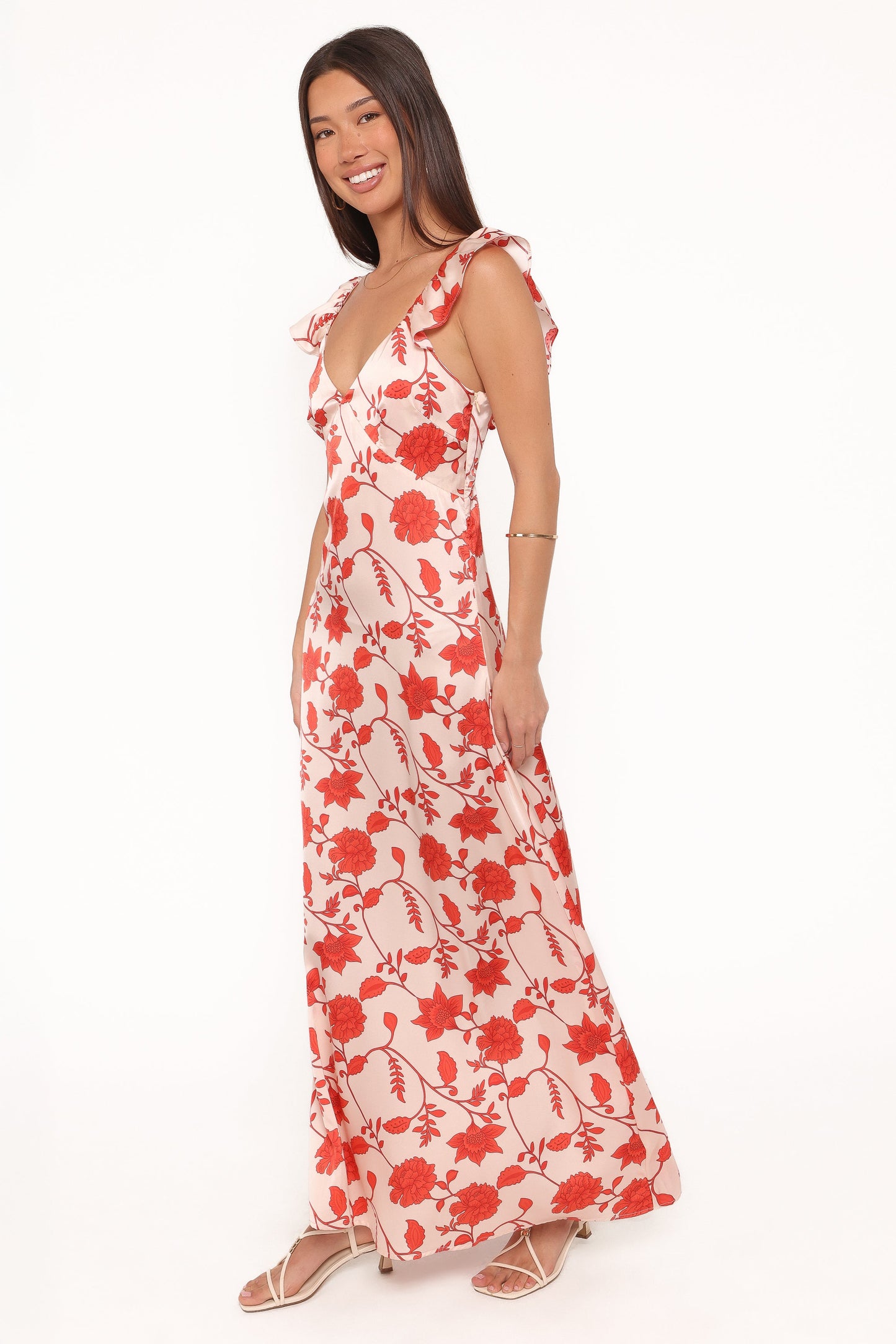 Enala Maxi Dress - Red Floral
