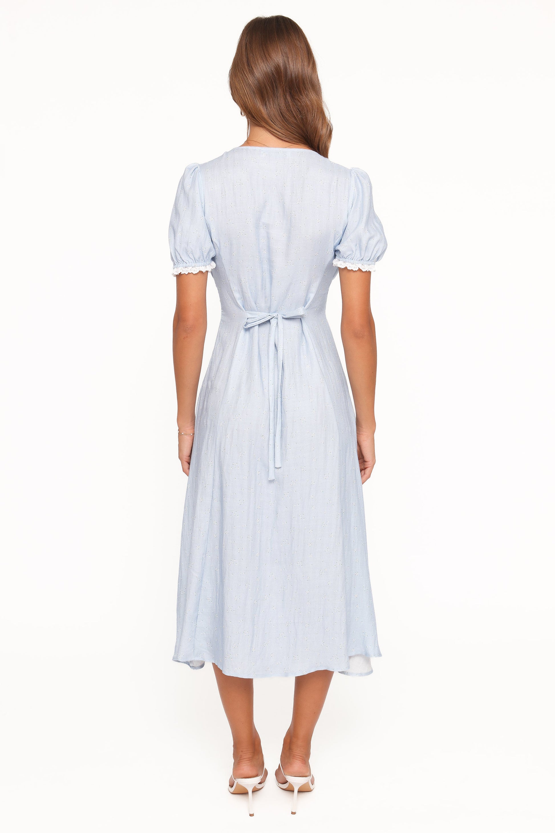Francine Lace Midi Dress - Blue Ditsy Floral