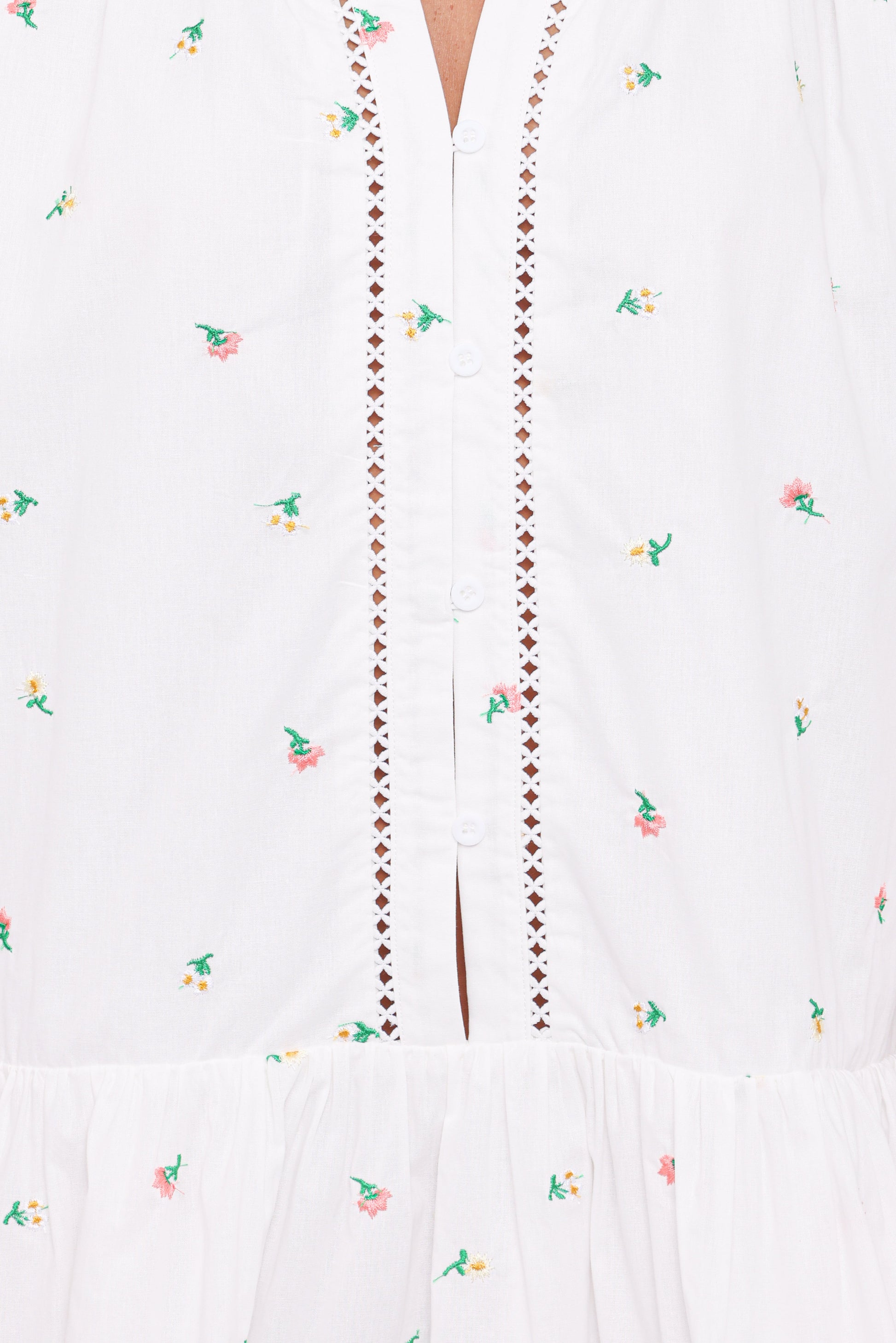 Hart Long Sleeve Mini Dress - White Floral