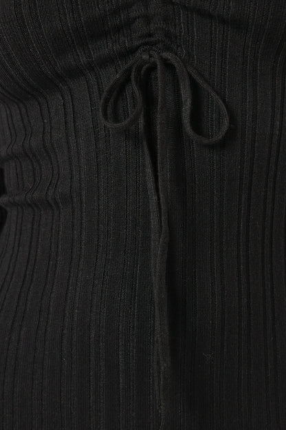 Irene Long Sleeve Midi Dress - Black