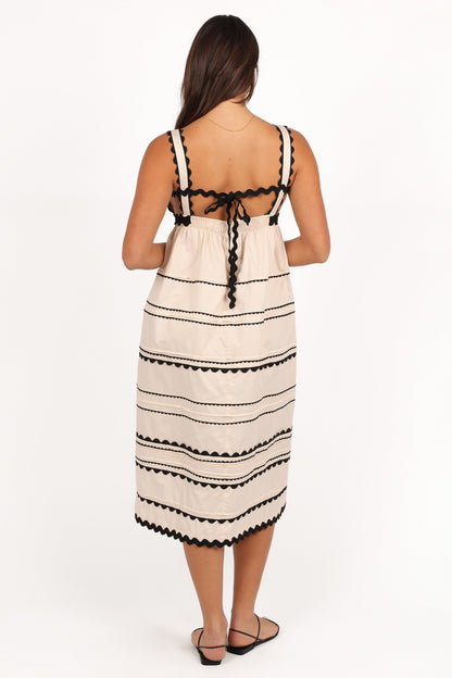 Jeanie Midi Dress - Natural