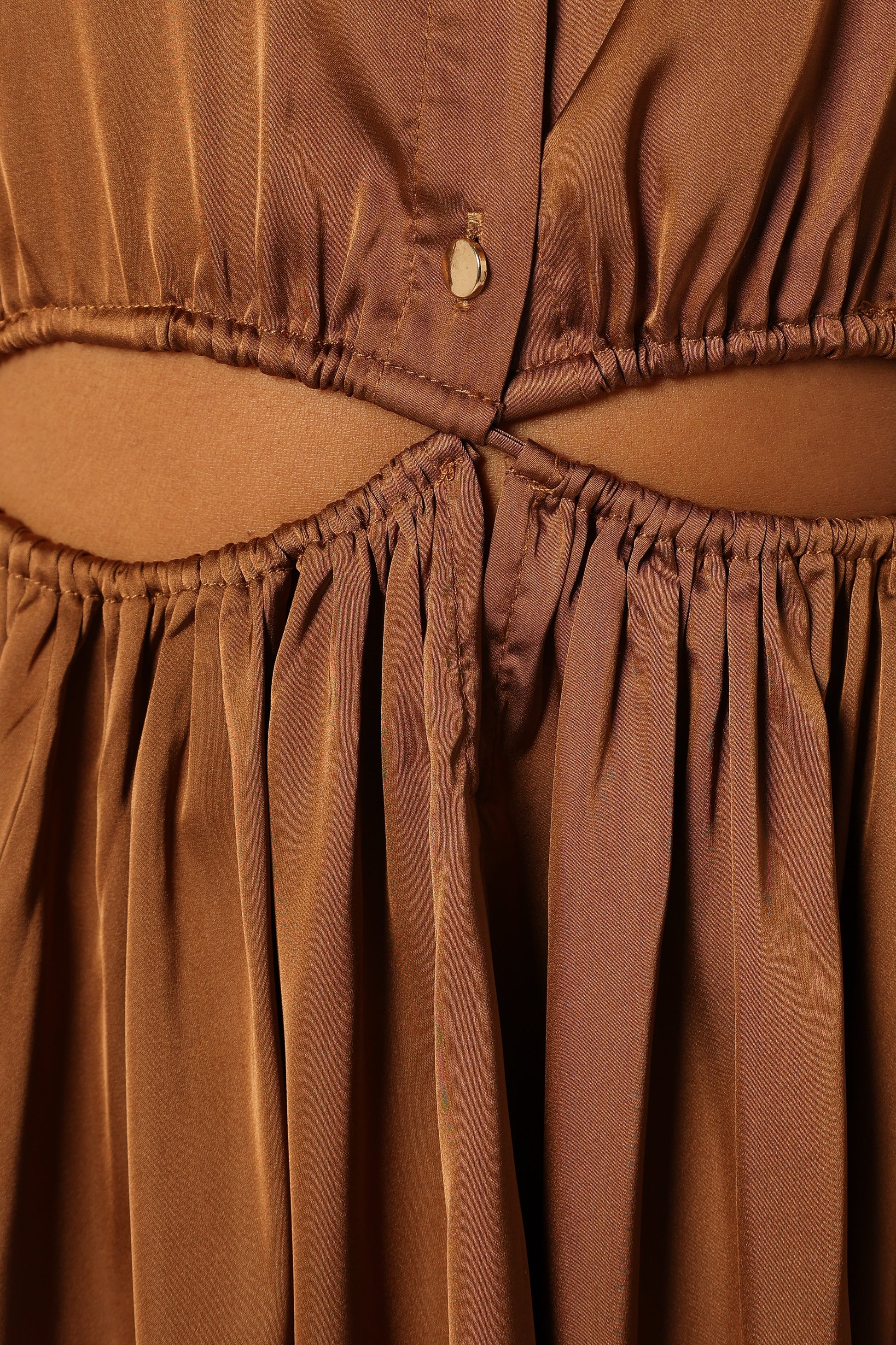 Jett Long Sleeve Midi Dress - Bronze