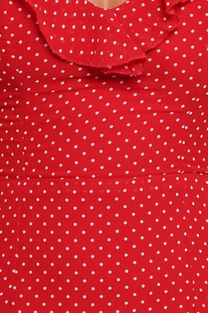 Judy Maxi Dress - Red Polka Dot