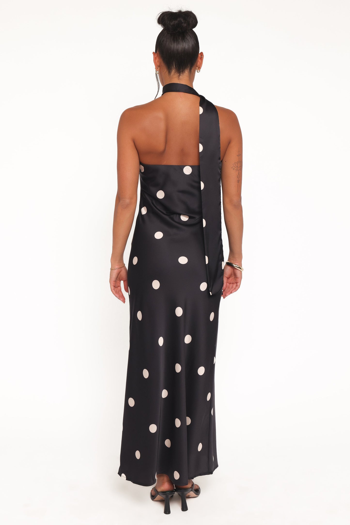 Jutta Strapless Maxi Dress - Black Polka Dot