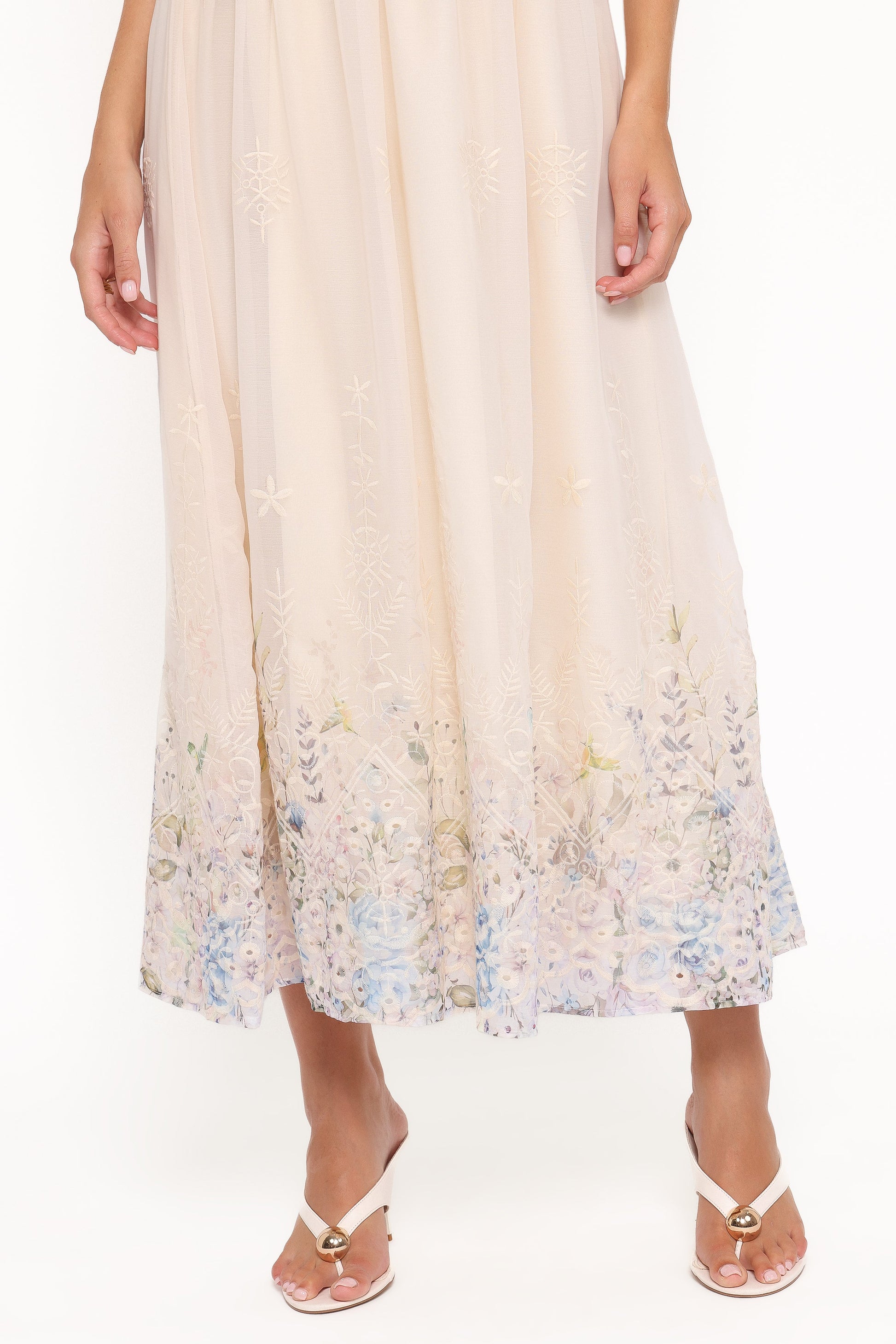 Kayt Strapless Dress - Embroidered Floral